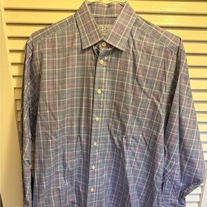Charles Tyrwhitt Blue and Pink Checkered Shirt